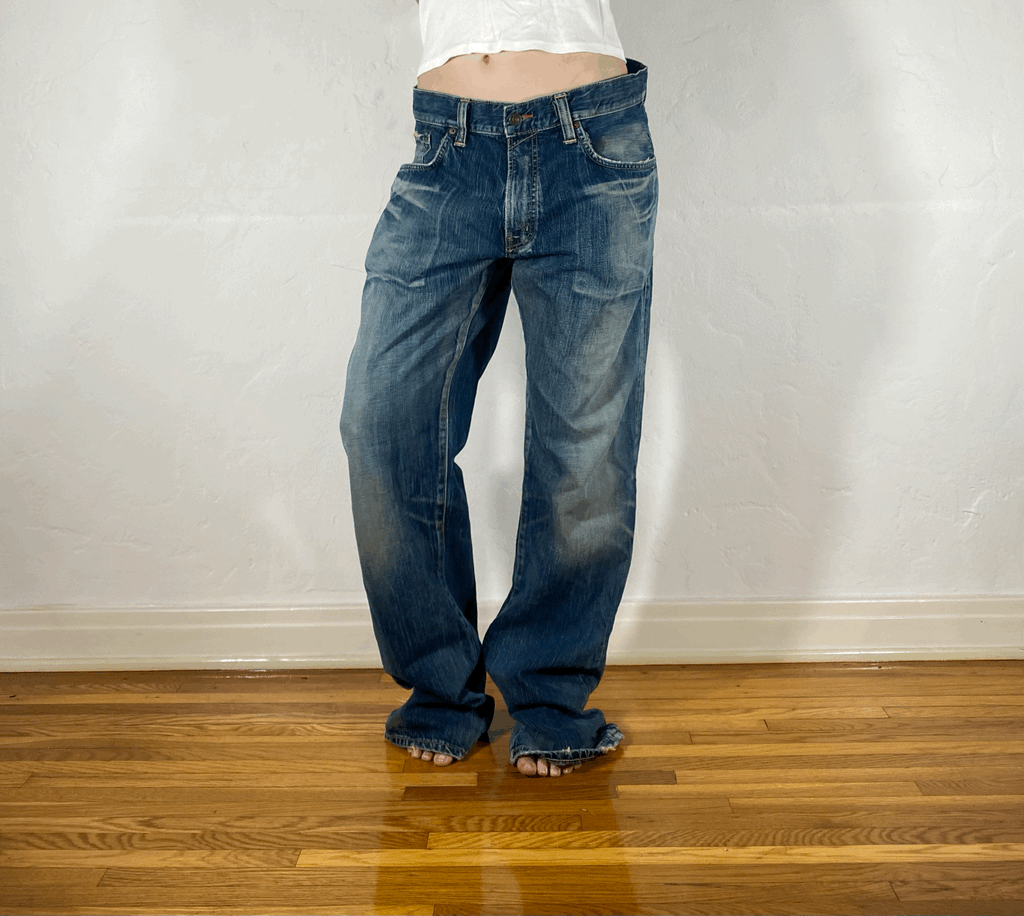 Unique Blue Baggy Jeans, XL