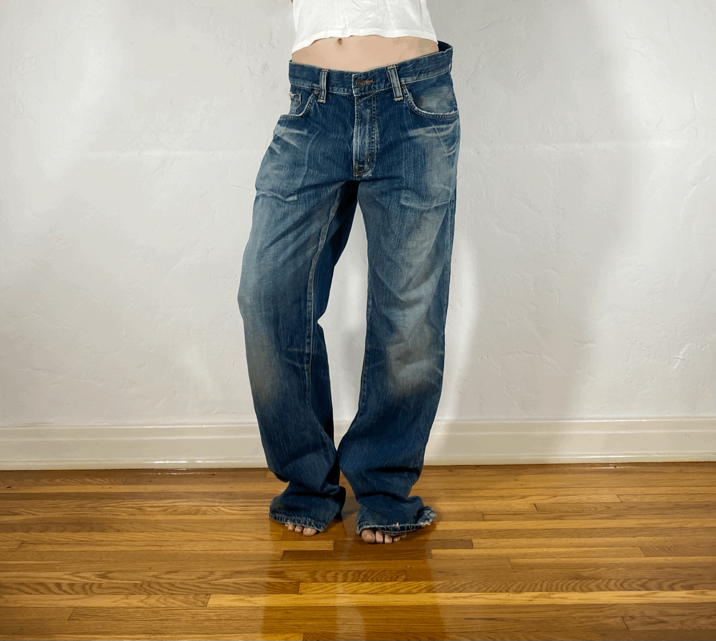 Unique Blue Baggy Jeans, XL