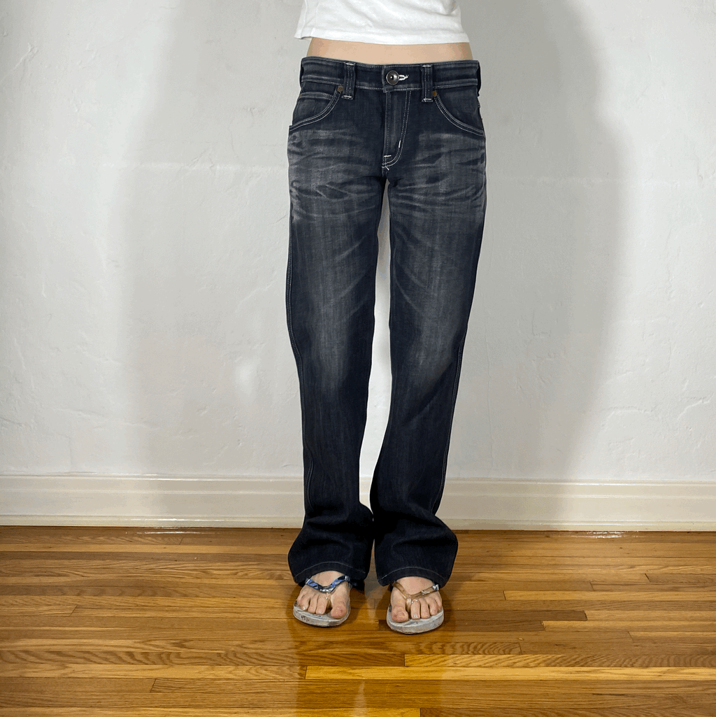 Fleece Lined Dark Winter Jeans, S/M