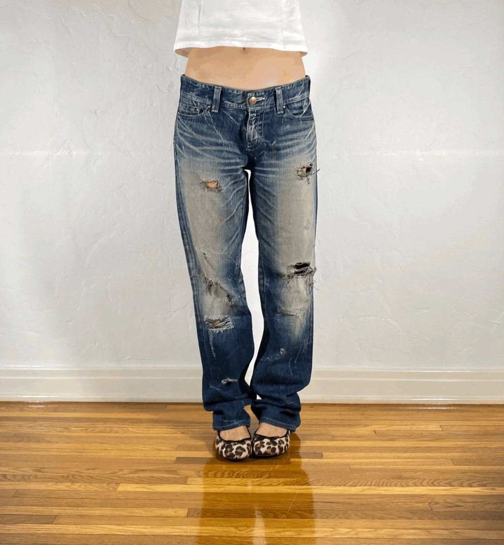 Vanquish Baggy Ripped Gold Label Jeans, M