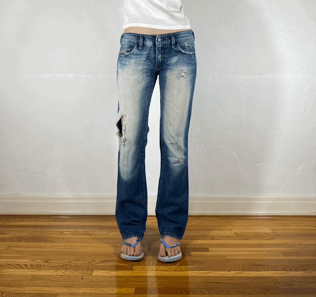 Diesel Low Rise Ombre Straight Jeans, S