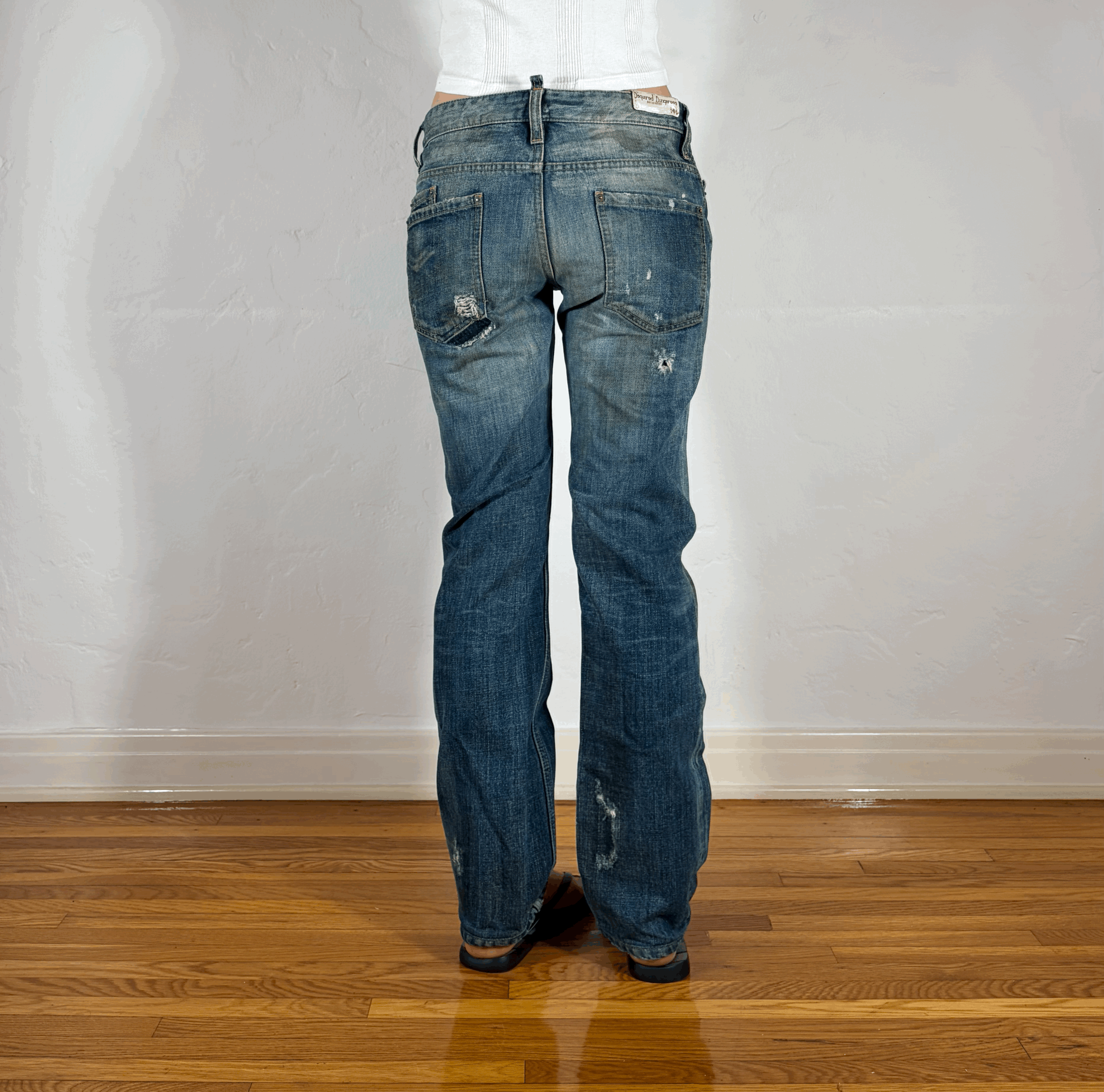 Dsquared Distressed Ripped and Repaired Jeans, M/L