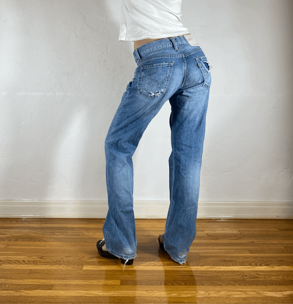 Distressed Blue Jeans, S/M