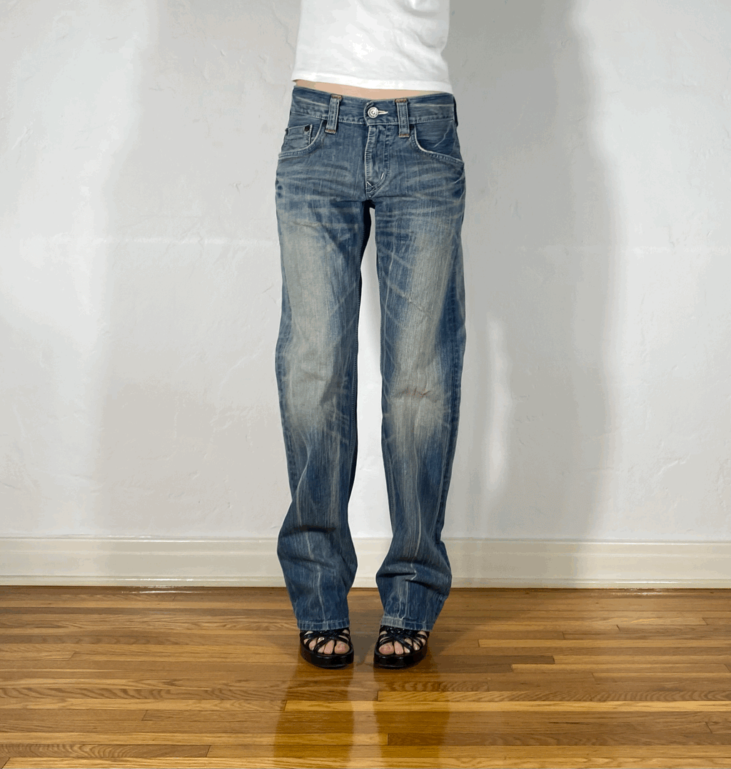 Edwin Orange Stitch Unique Wash Jeans, S/M