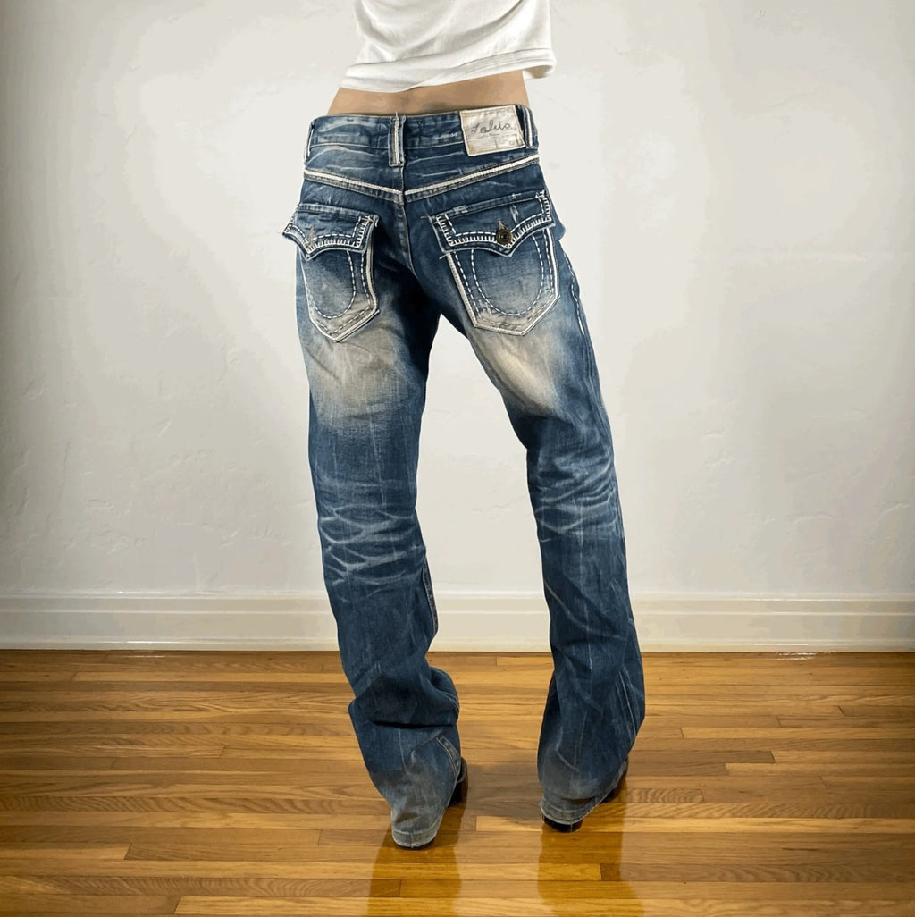 Lolita Bone Stitched Jeans, L