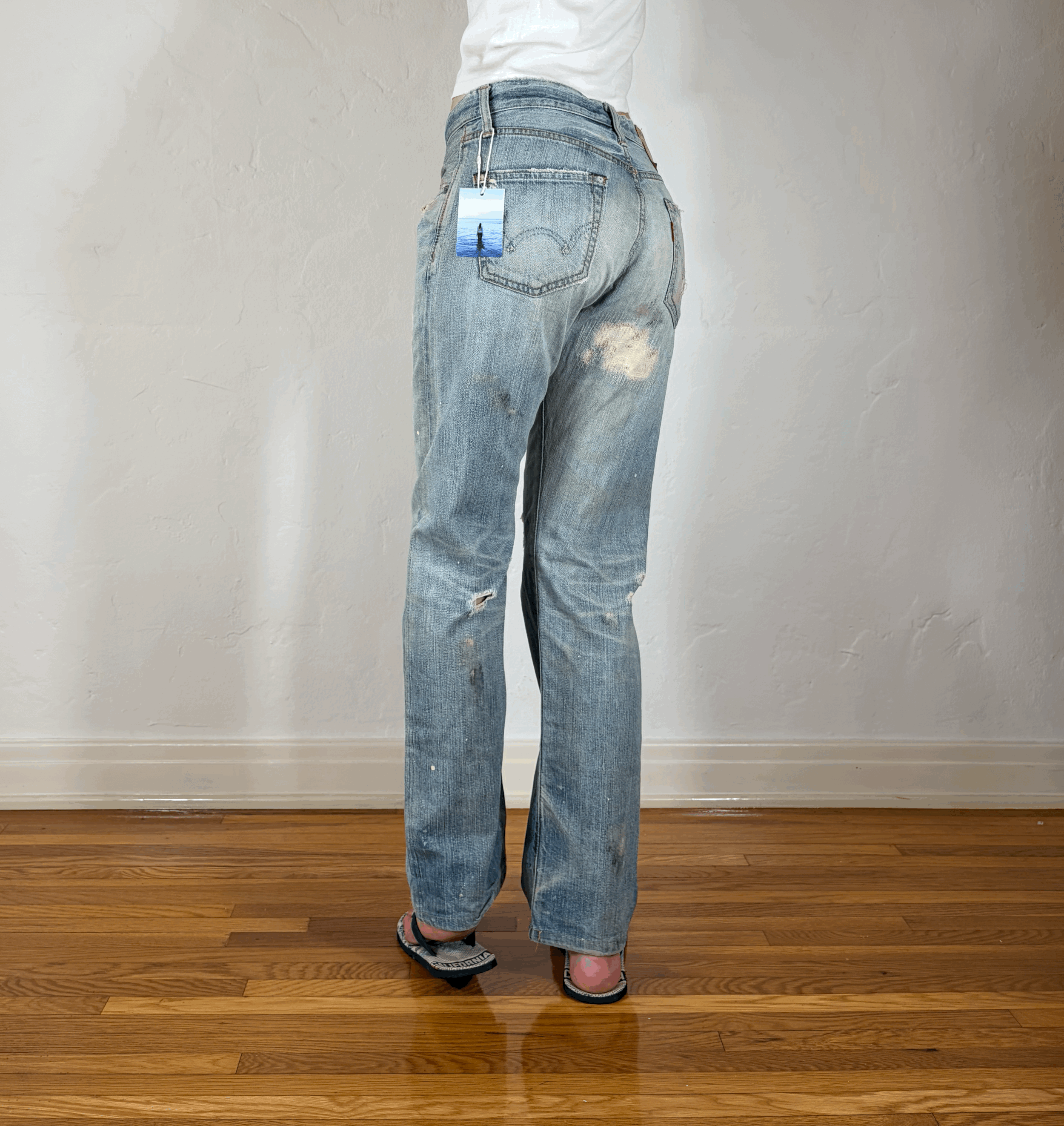 Edwin Repaired Distressed Jeans, S