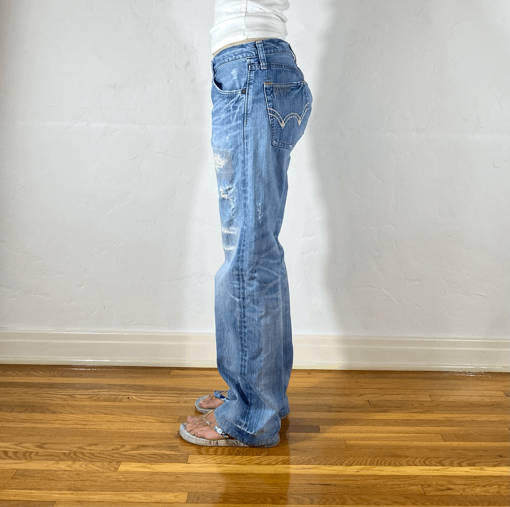 Edwin Repaired Distressed Jeans, M