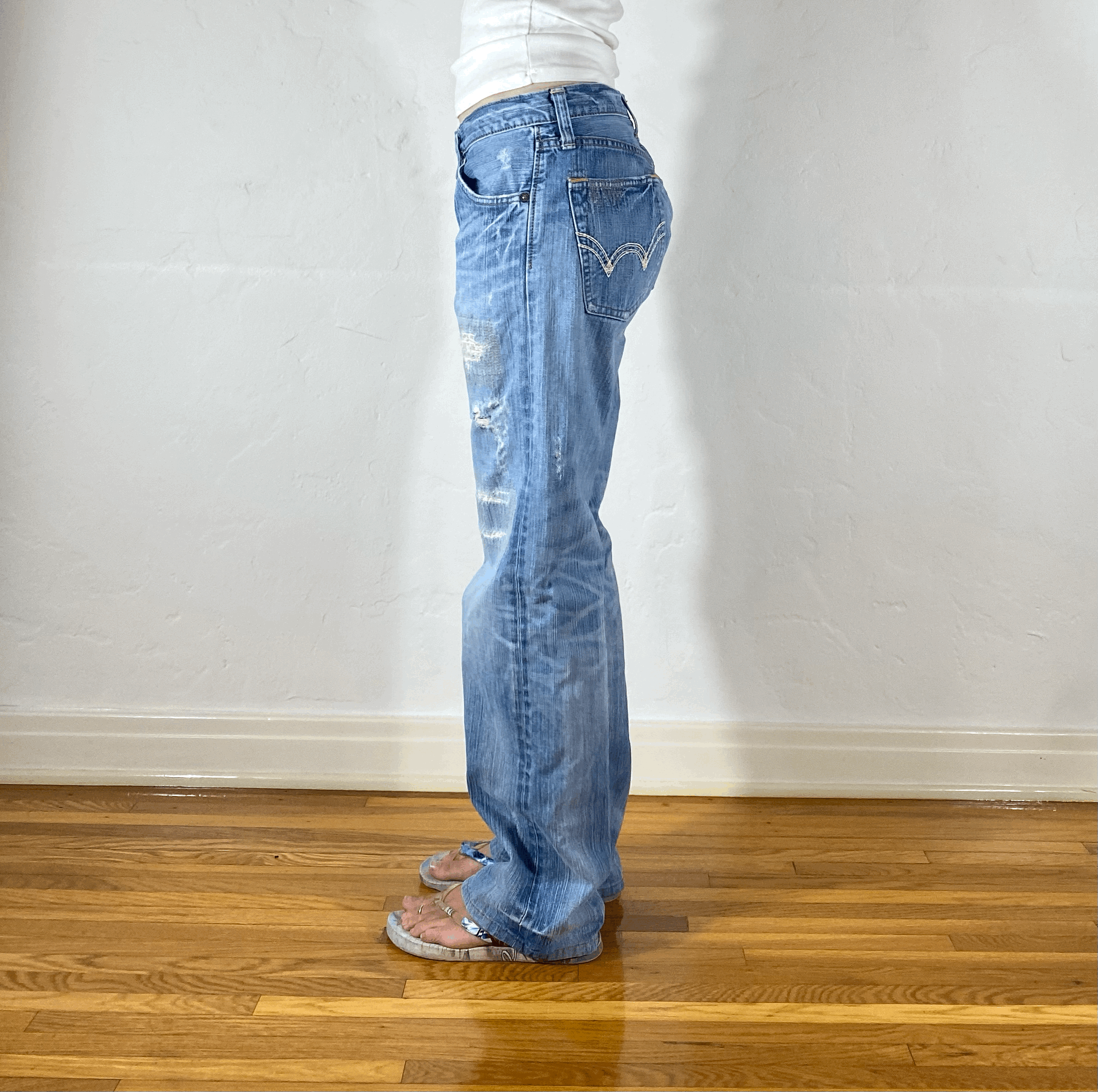 Edwin Repaired Distressed Jeans, M