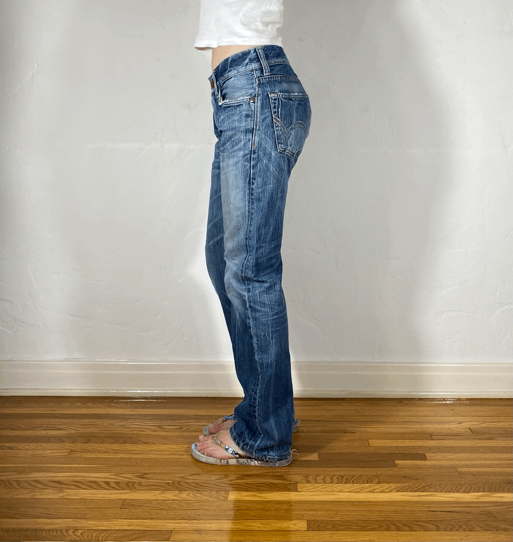 Unique Blue Stiff Jeans, S