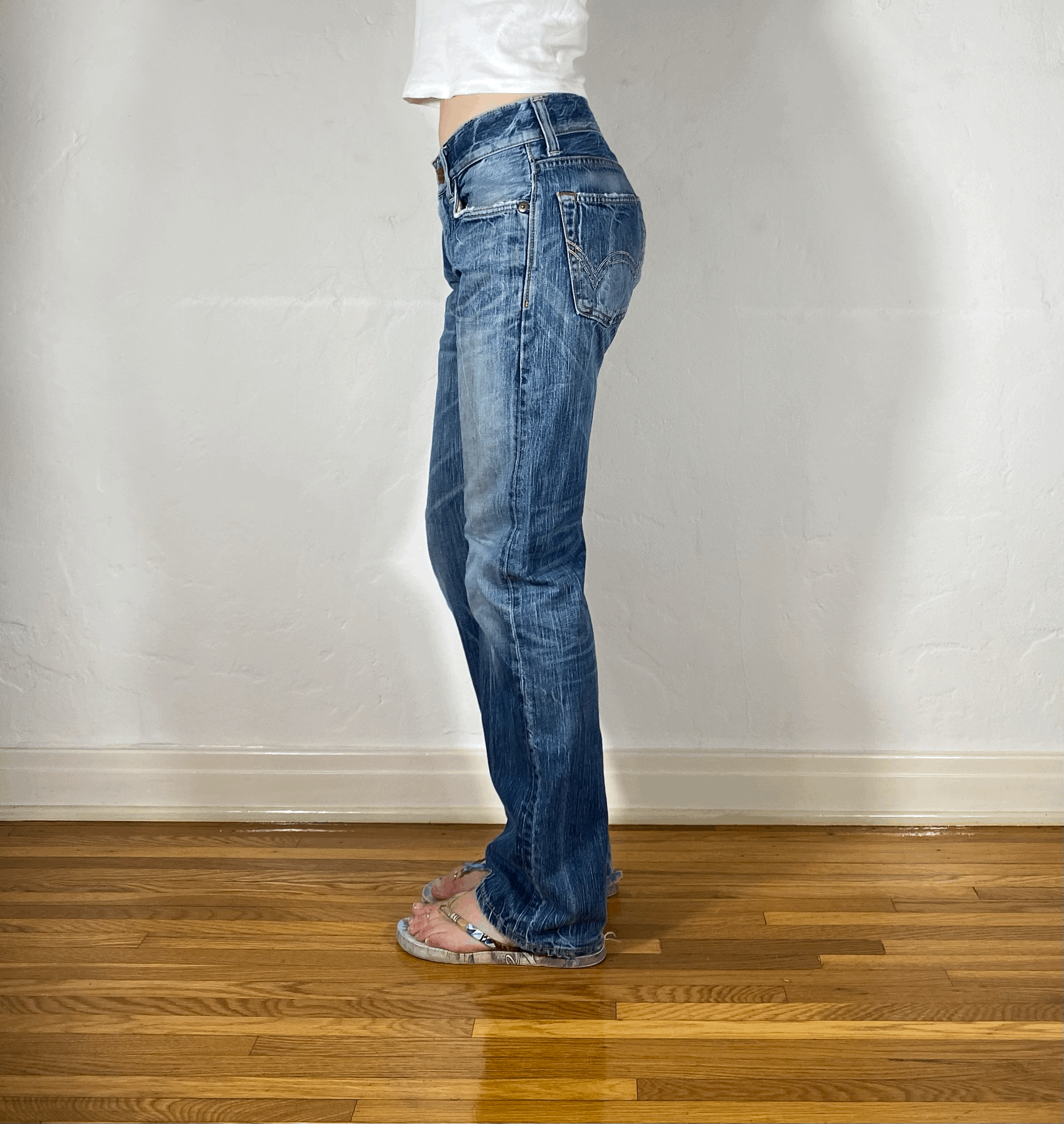 Unique Blue Stiff Jeans, S