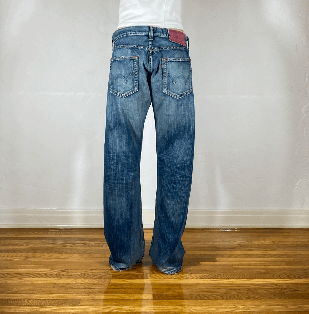 Edwin Unique Unique Blue Baggy Jeans, M/L