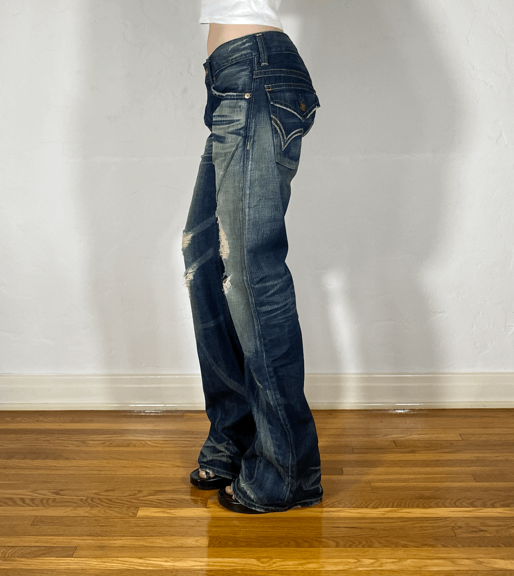 Edwin Blue Rainbow Stitch Jeans, M/L