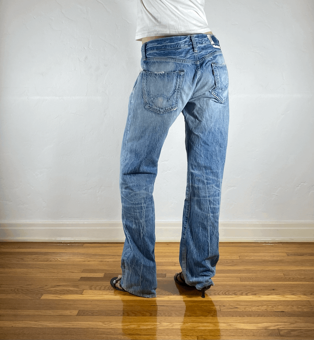 Edwin Unique Blue Baggy Jeans, L