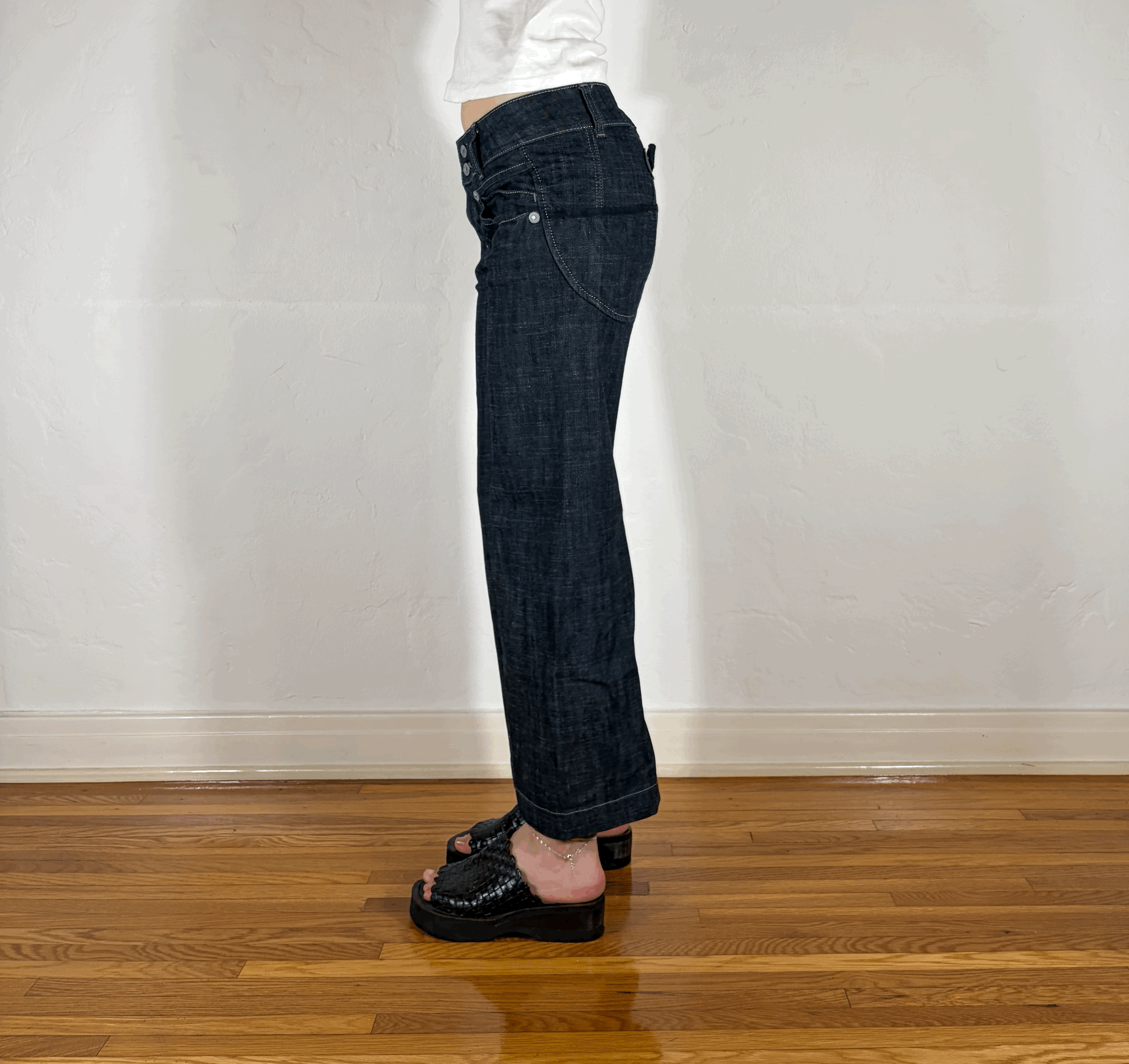 Marithe + Francois Girbaud Cinch Cropped Jeans, S