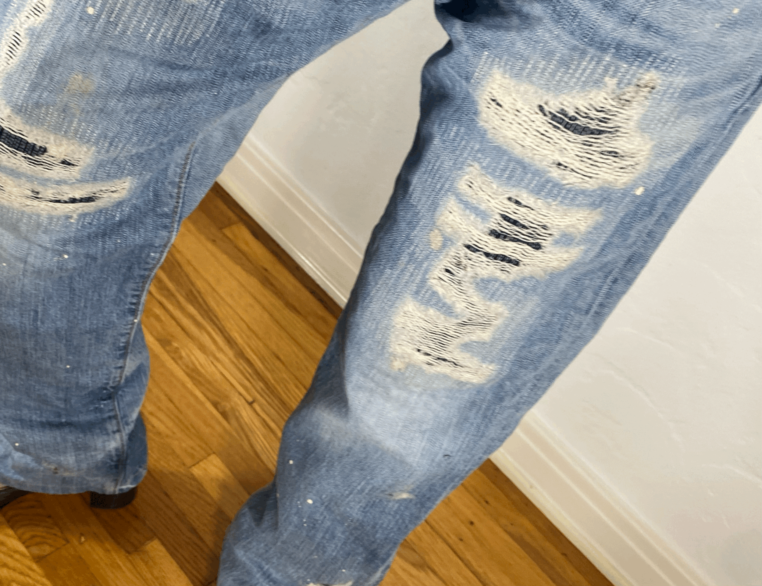 Edwin Repaired Distressed Jeans, S