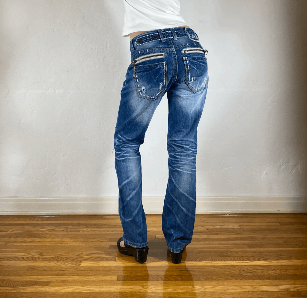 Lolita Ripped Electric Blue Jeans, S
