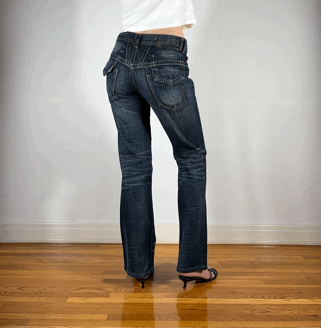 Marithe + Francois Girbaud Ripped Pocket Jeans, S
