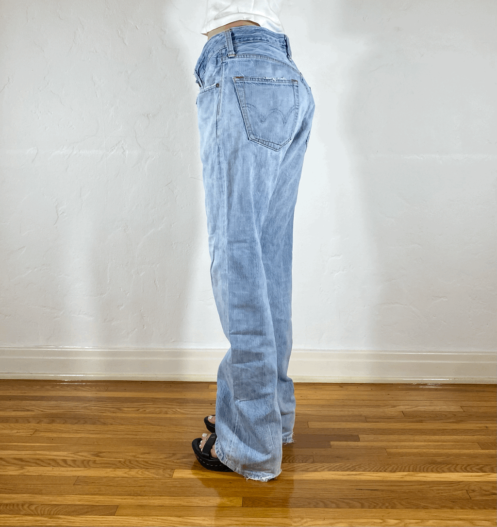 Edwin Soft Blue Baggy Jeans, L
