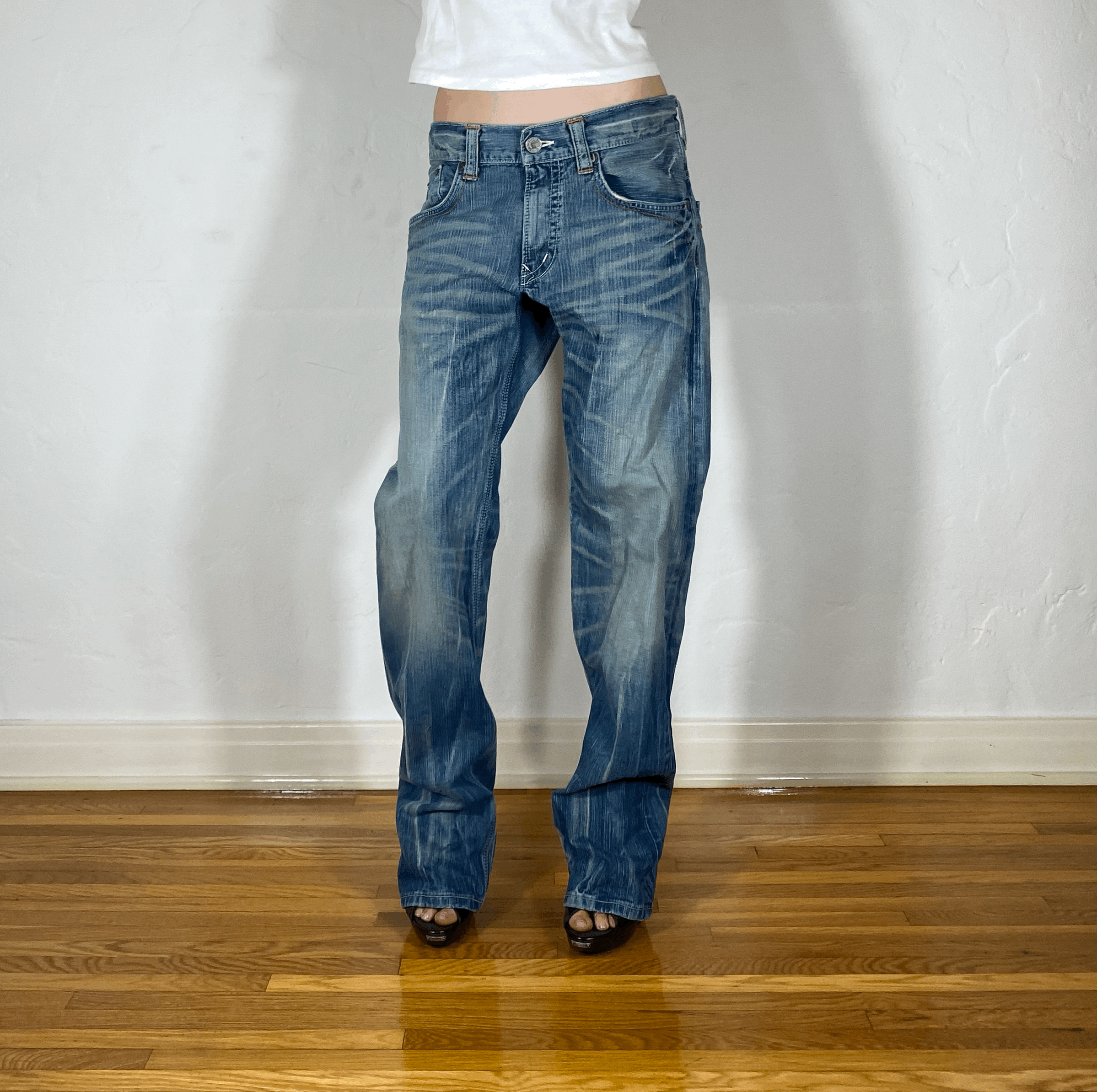 Edwin Orange Off Stitch Jeans, L