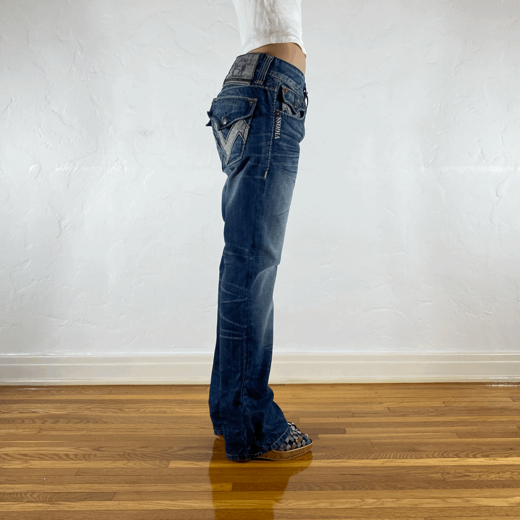 Vigoss Off Stitching Blue Jeans, M