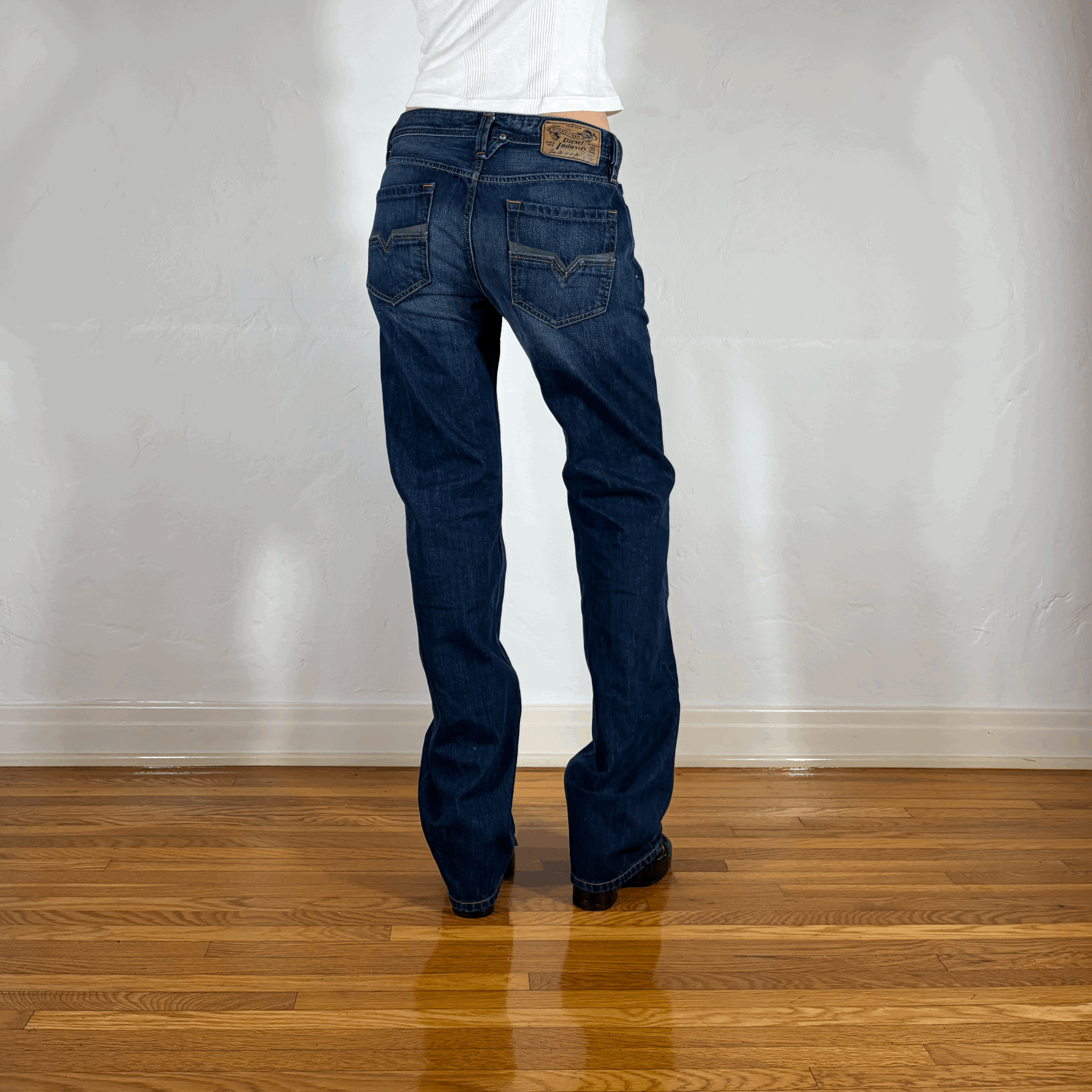 Diesel Relaxed Dark Blue Ombre Jeans, S
