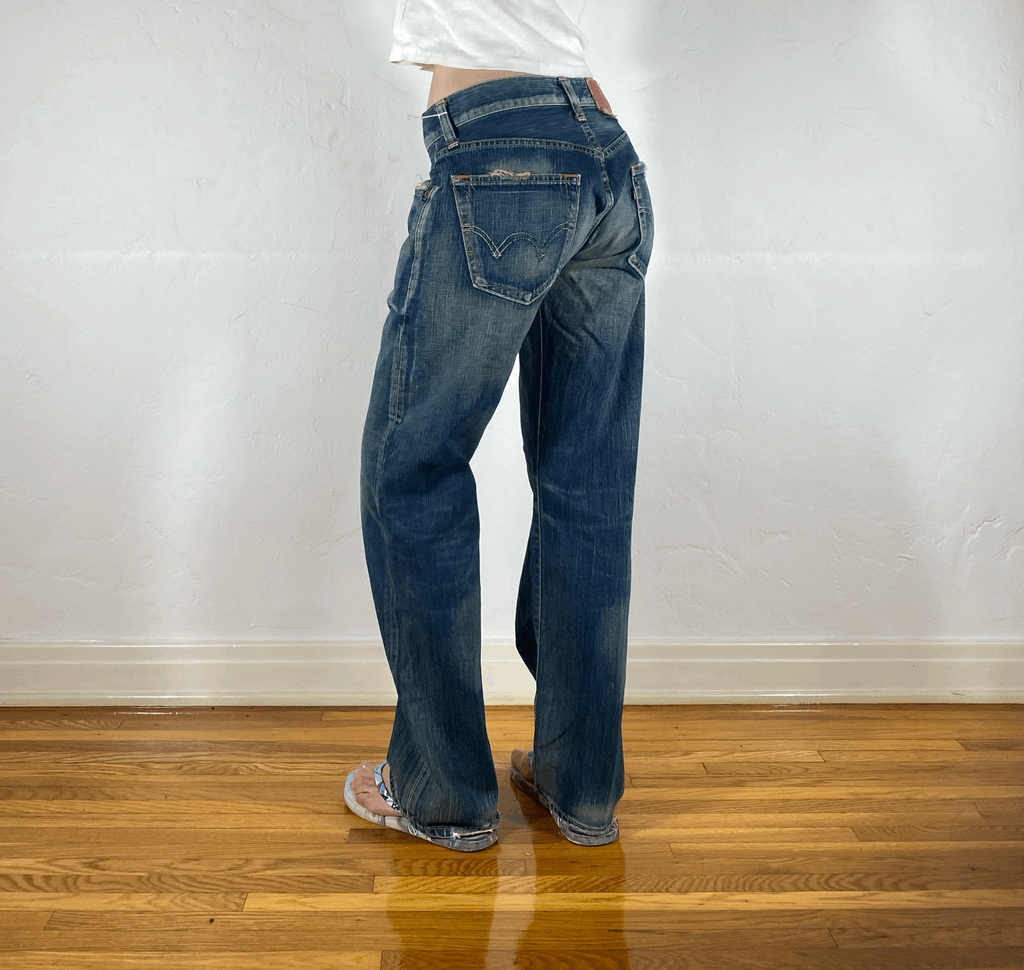 Edwin Unique Blue Baggy Jeans, S
