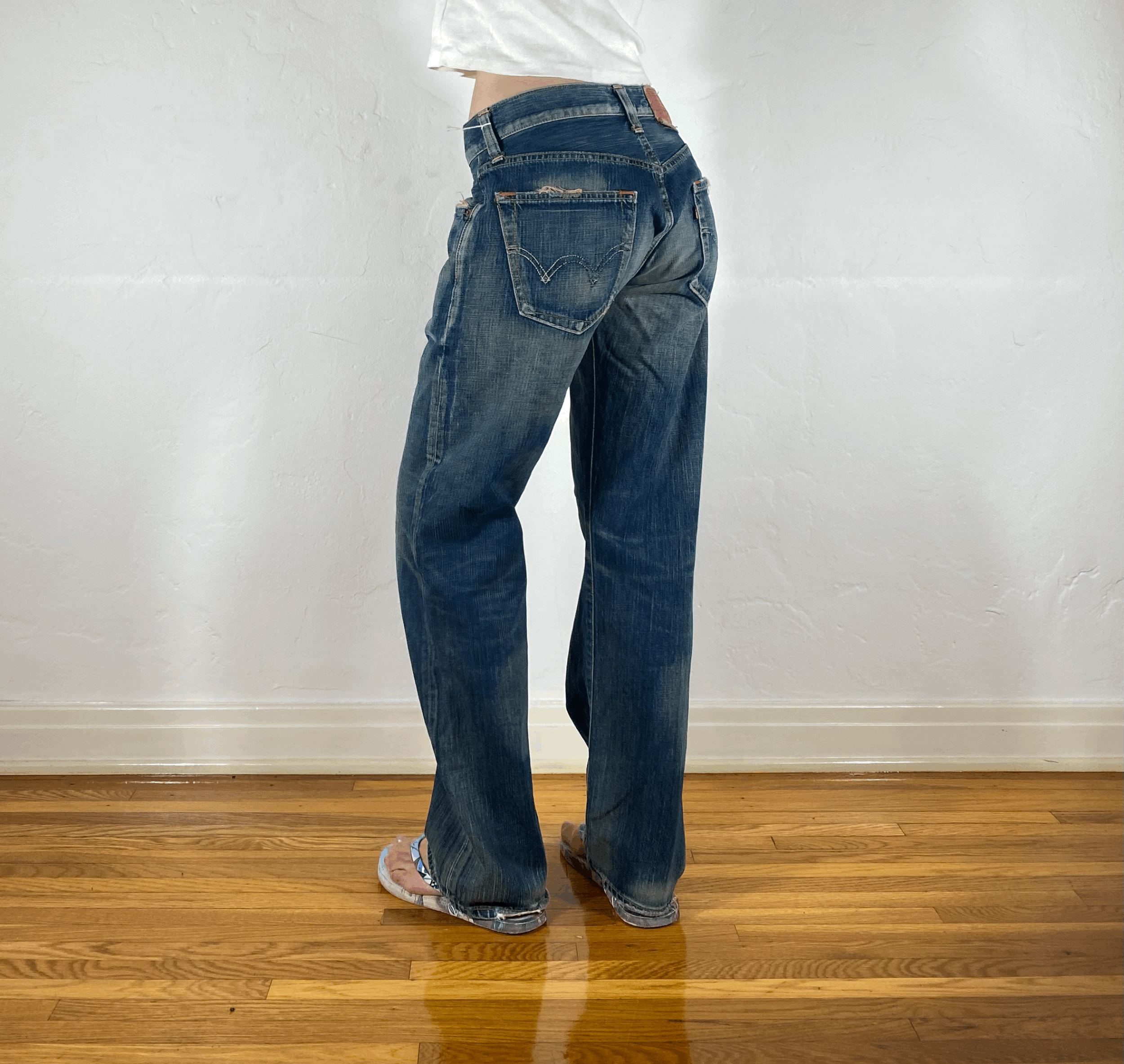 Edwin Unique Blue Baggy Jeans, S