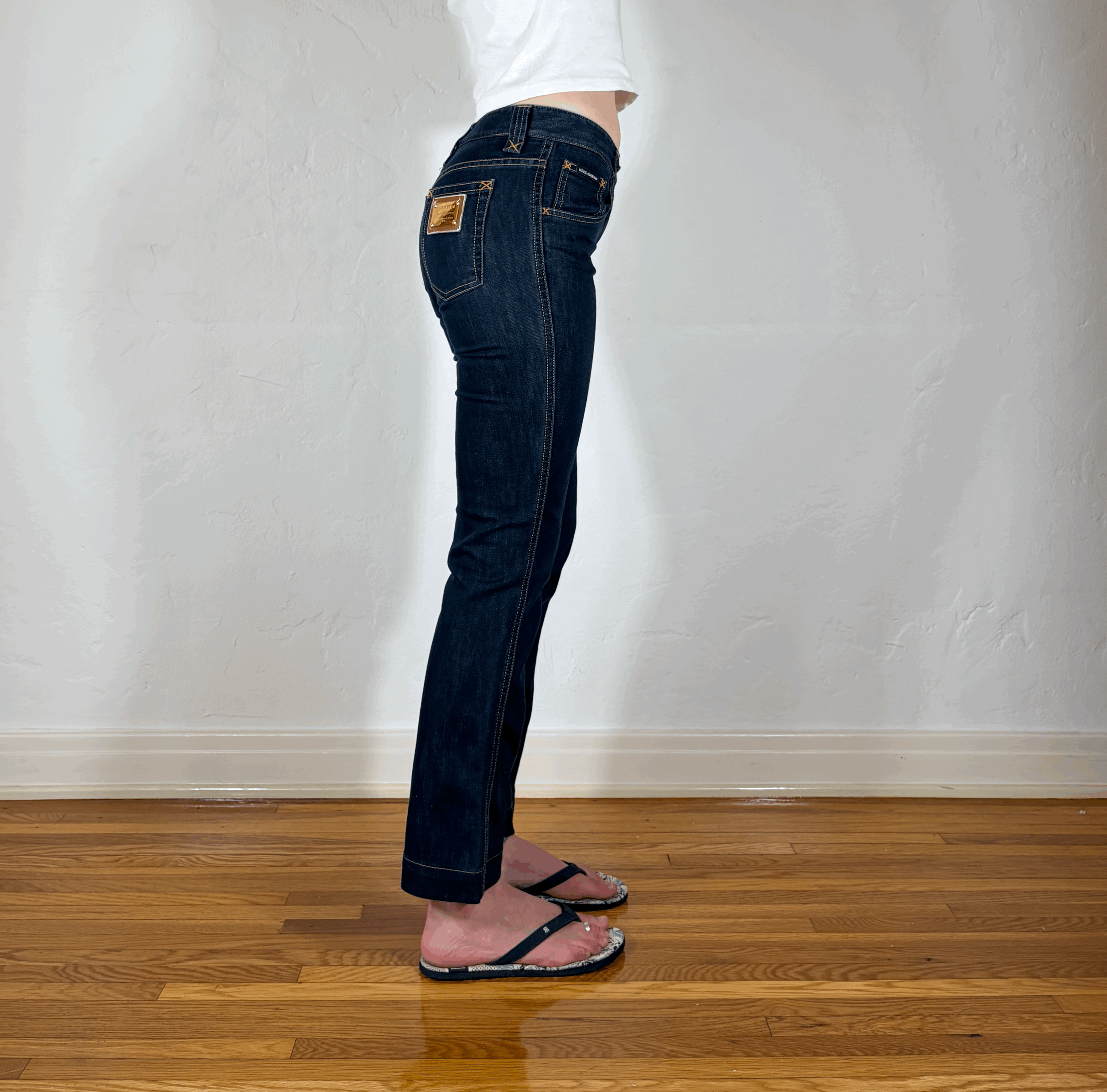 Dolce & Gabbana Dark Blue Stitched Jeans, XS