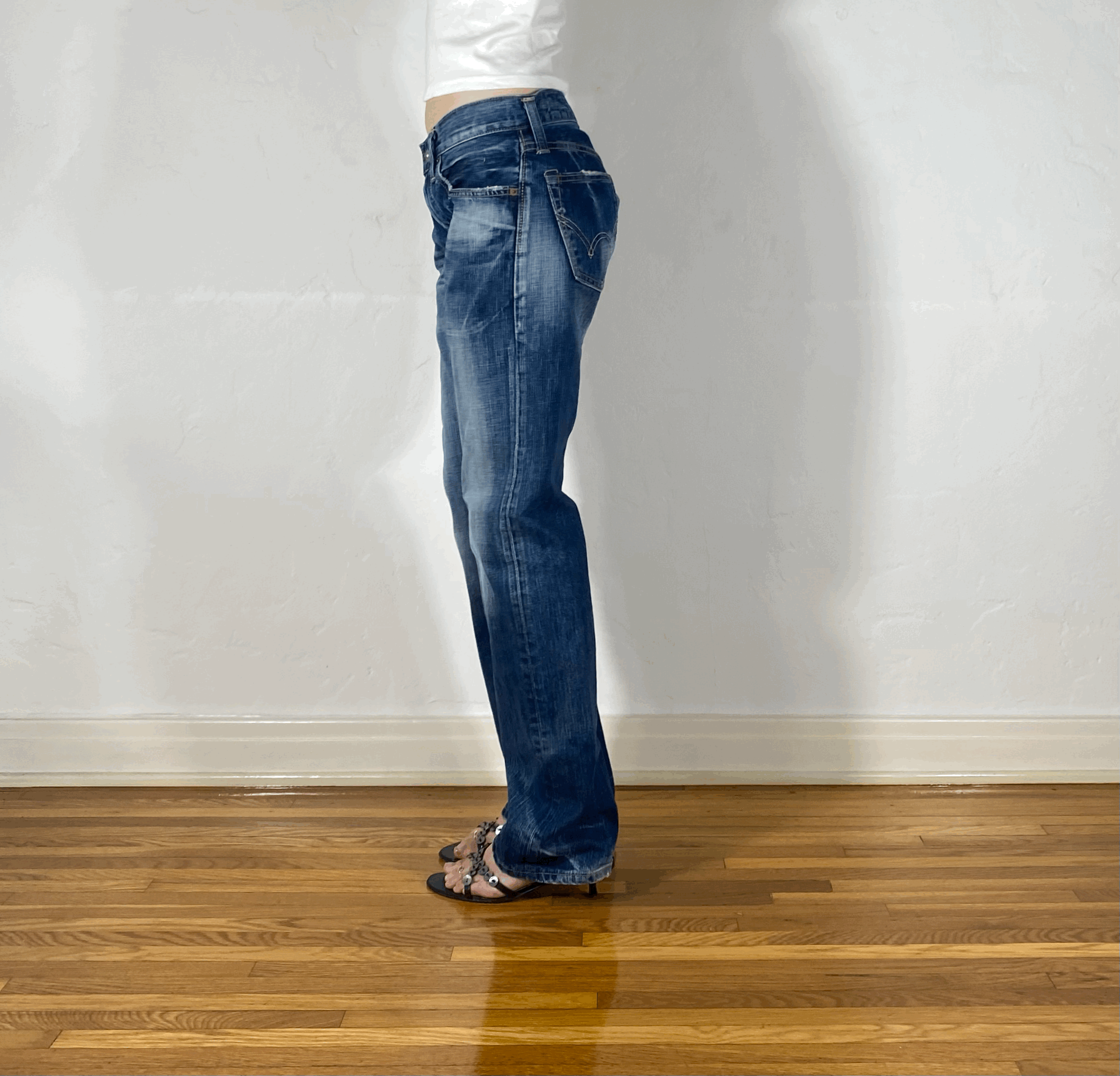 Unique Blue Streaky Jeans, S