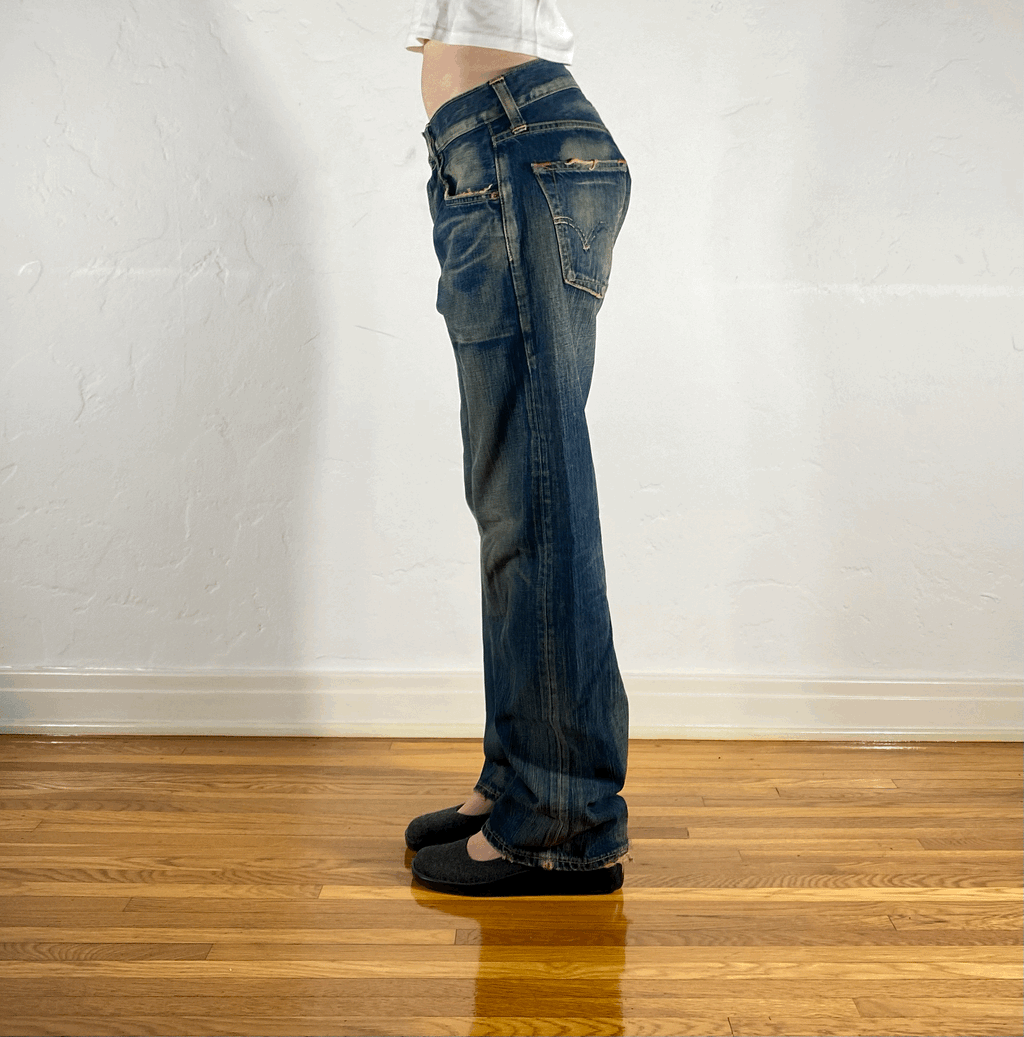 Edwin Unique Blue Baggy Jeans, S