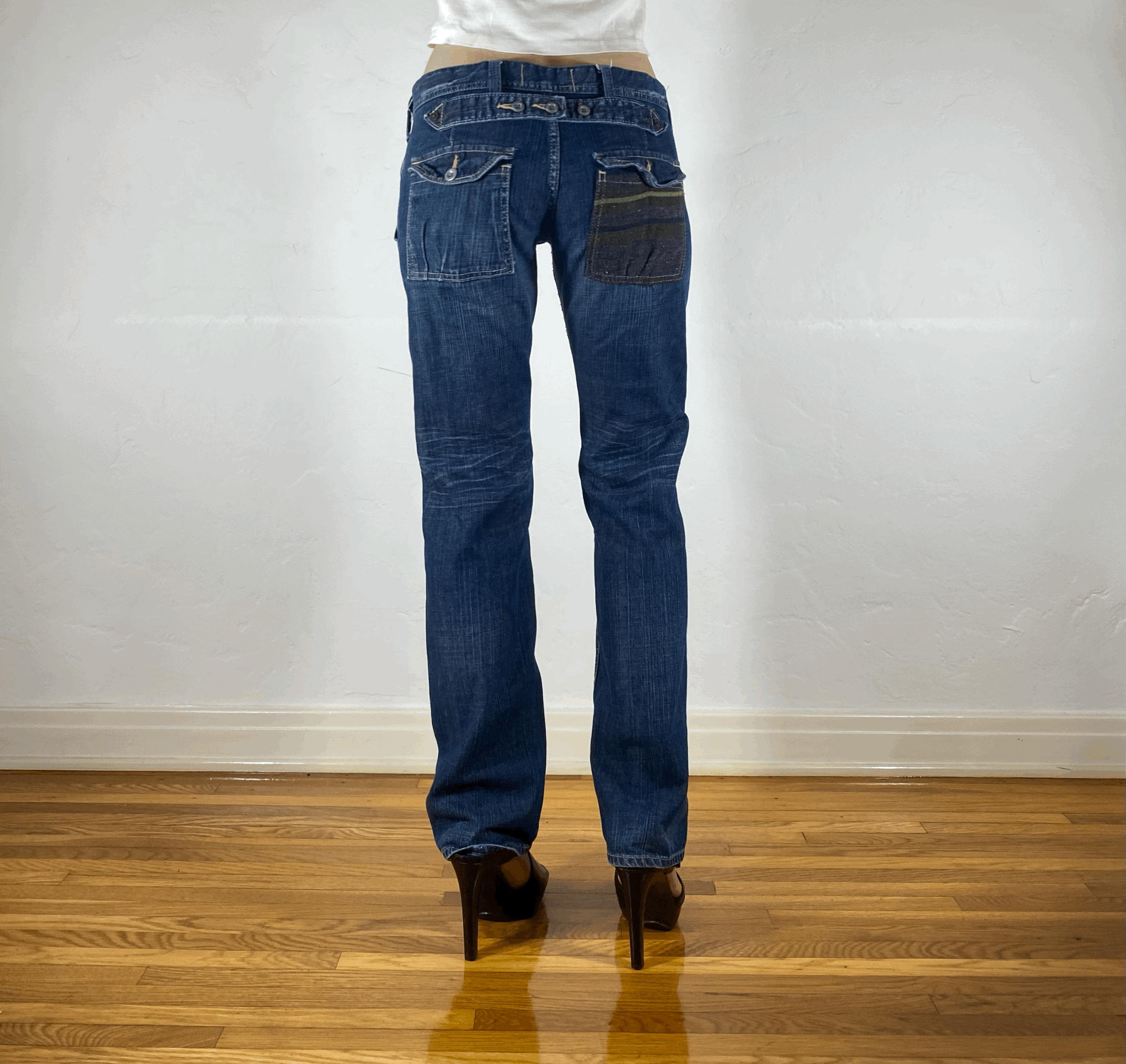 Japanese Cinch Back Pocket Jeans, S/M