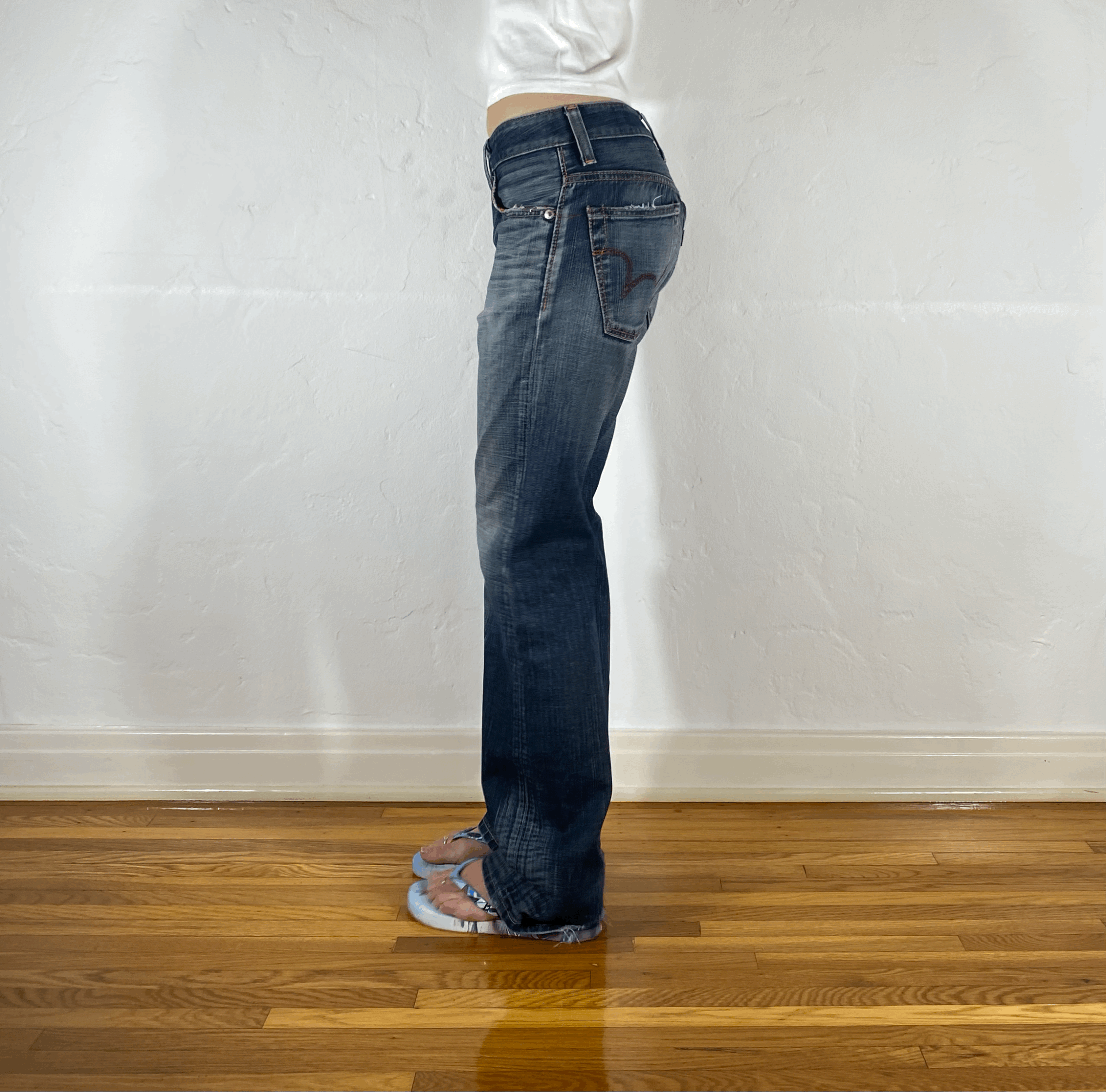 Edwin Blue Distressed Jeans, M