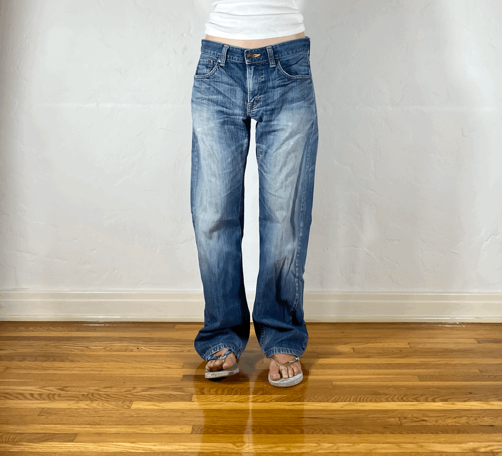 Edwin Unique Blue Baggy Jeans, L