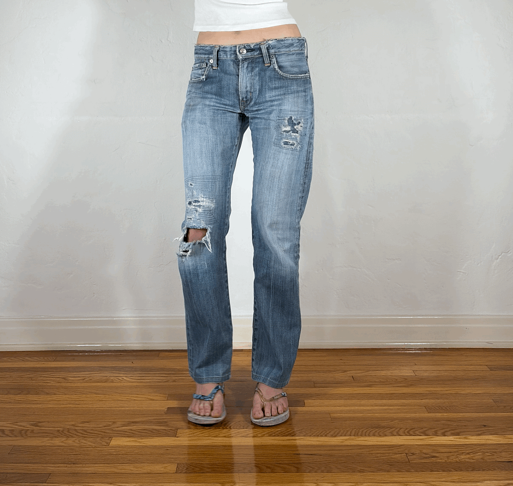 Edwin Soft Ripped and Repaired Distressed Jeans, S