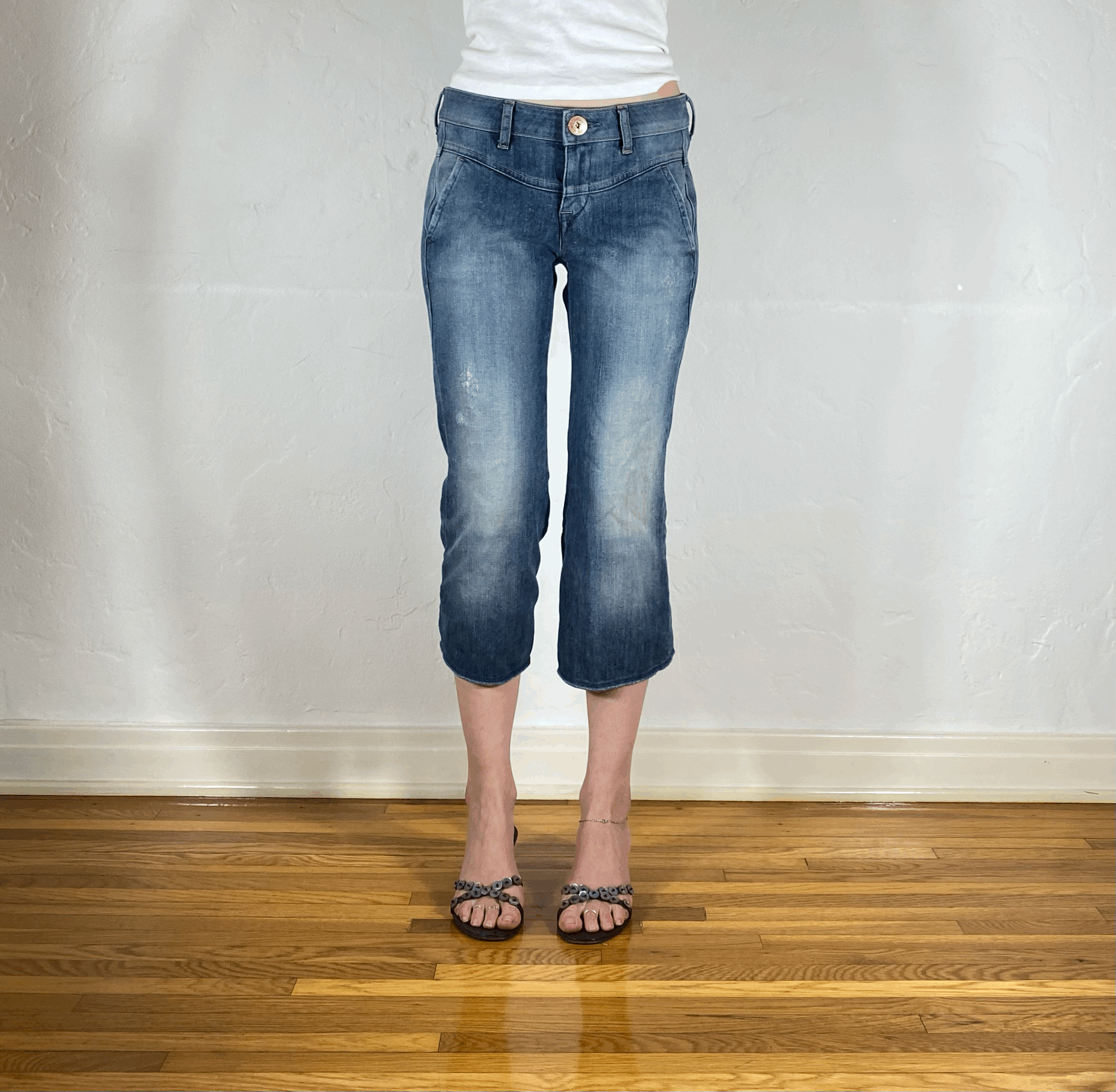 Marithe + Francois Girbaud Cinch Capri Jeans, S