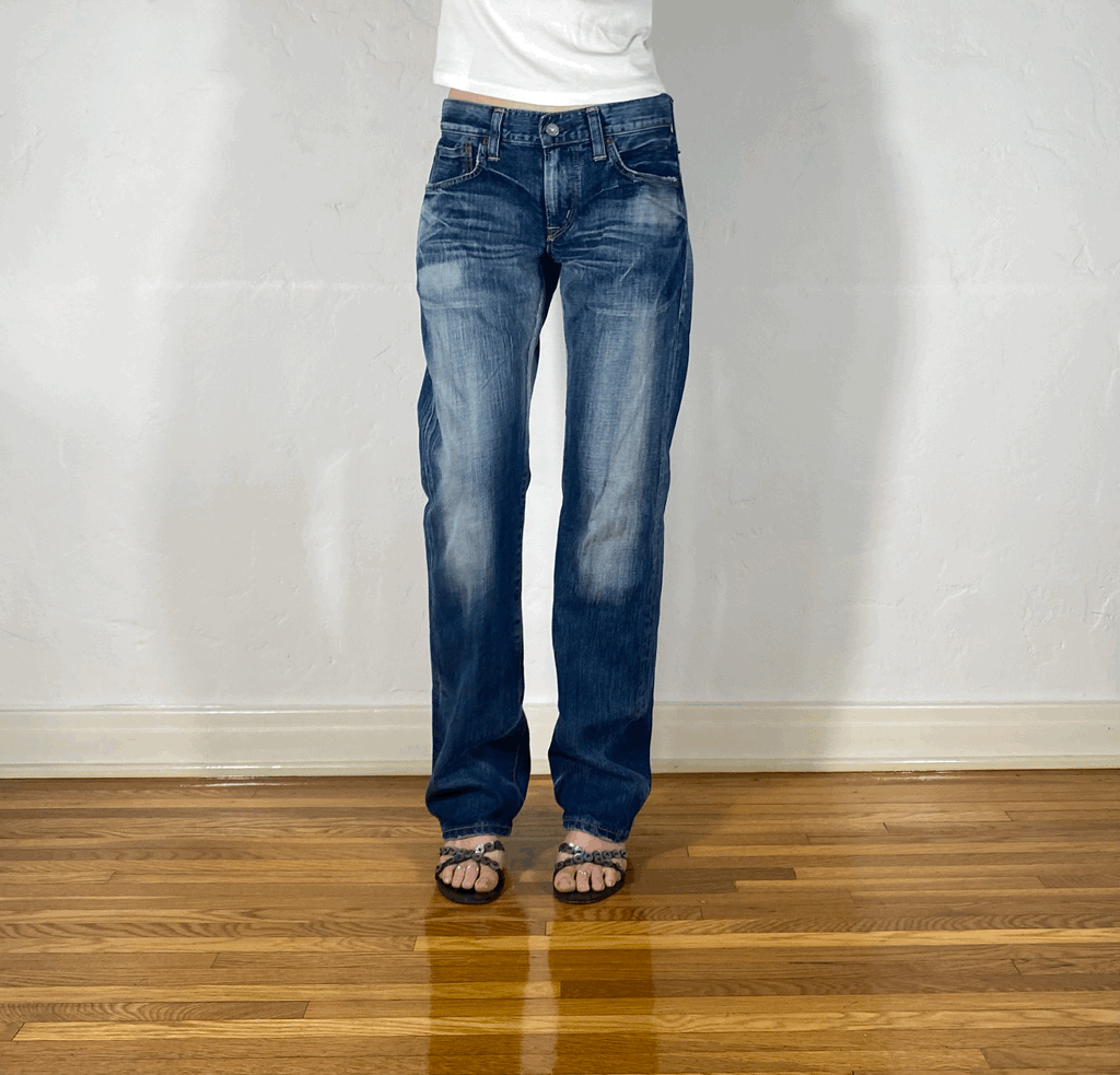 Unique Blue Streaky Jeans, S