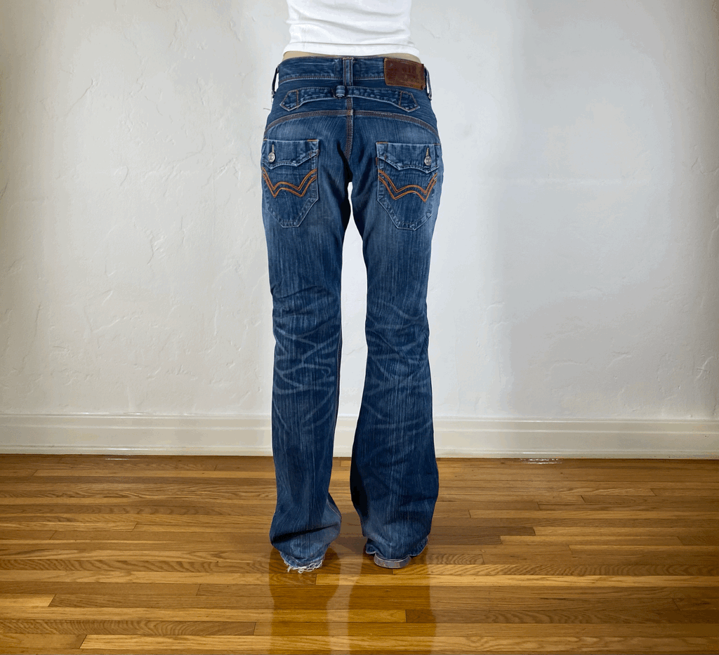 Edwin Orange Cinch Back Jeans, S
