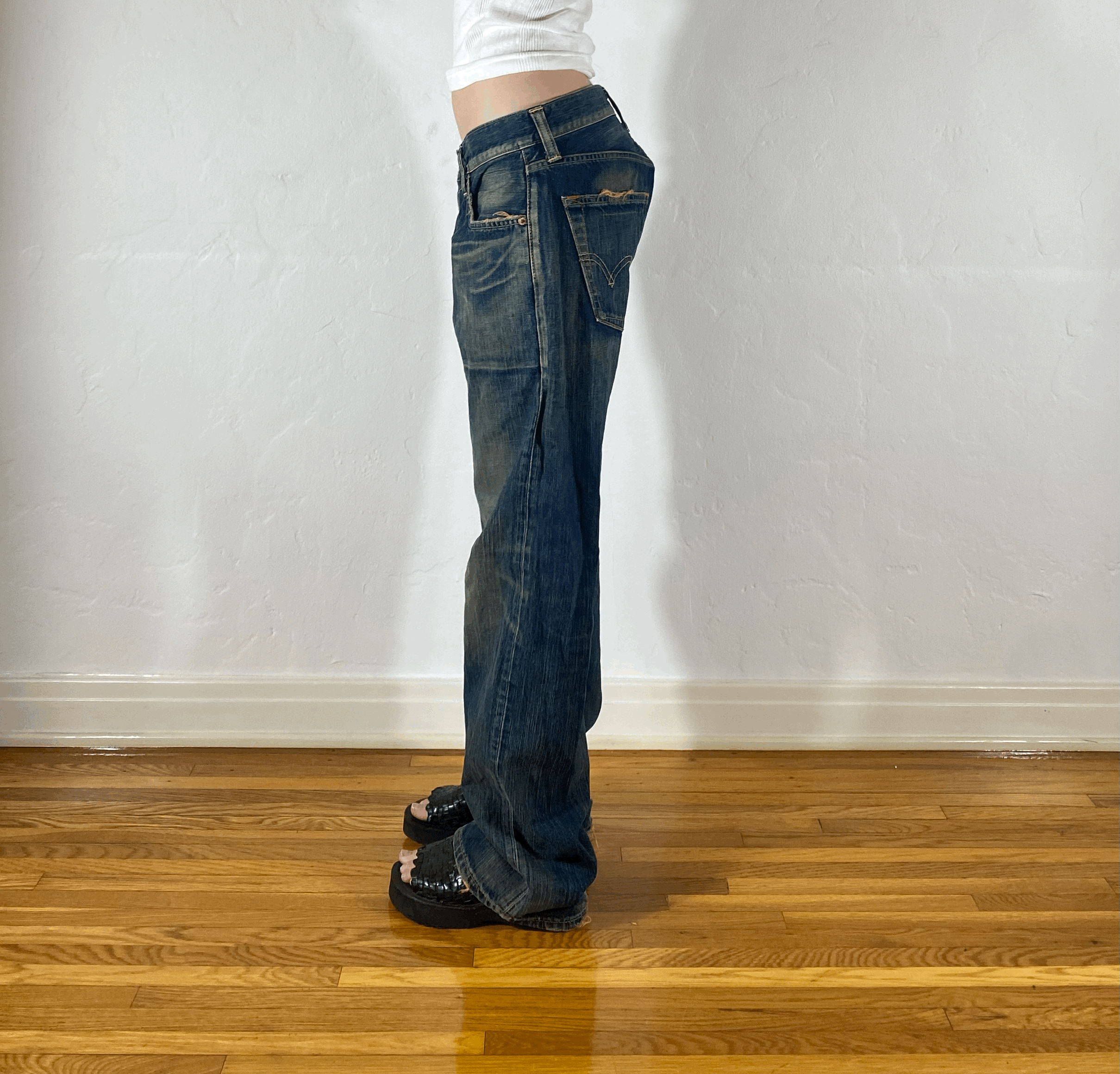 Edwin Unique Blue Baggy Jeans, M
