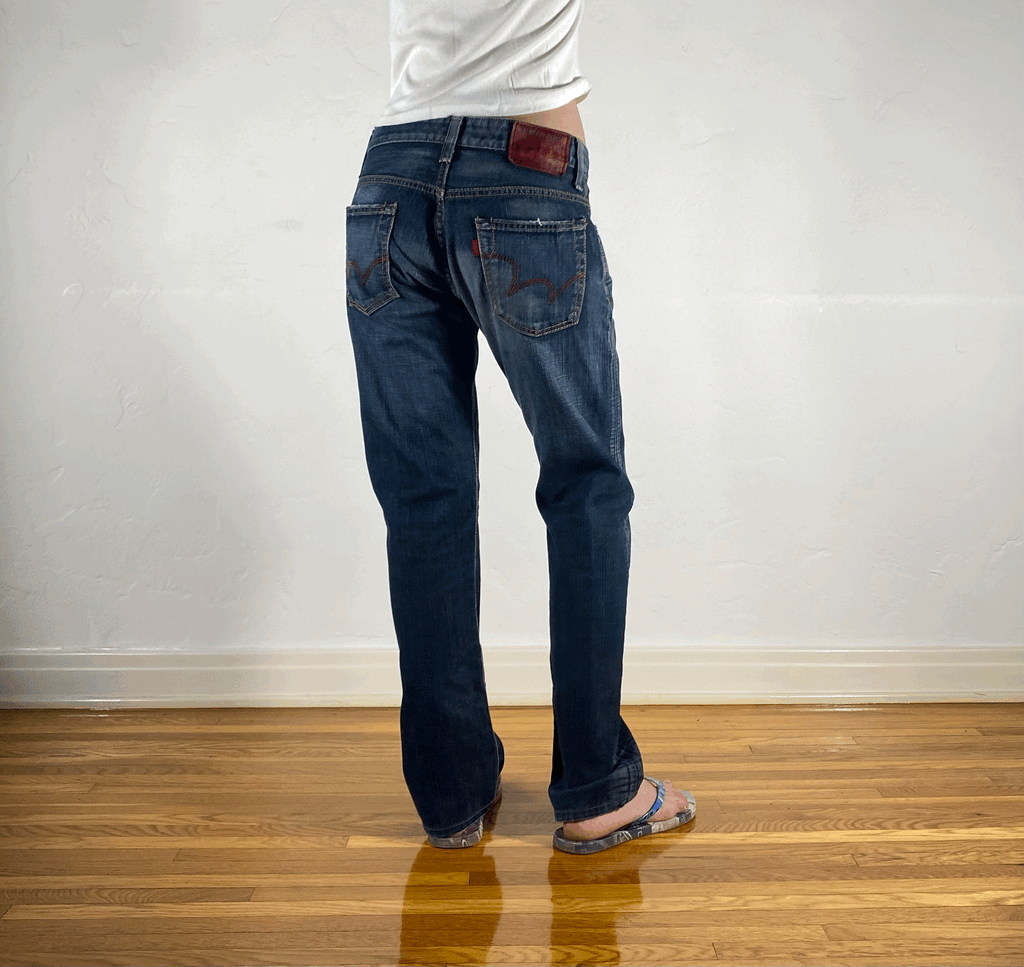 Edwin Blue Distressed Jeans, S/M