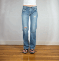 Distressed Unique Blue Distressed Jeans, S