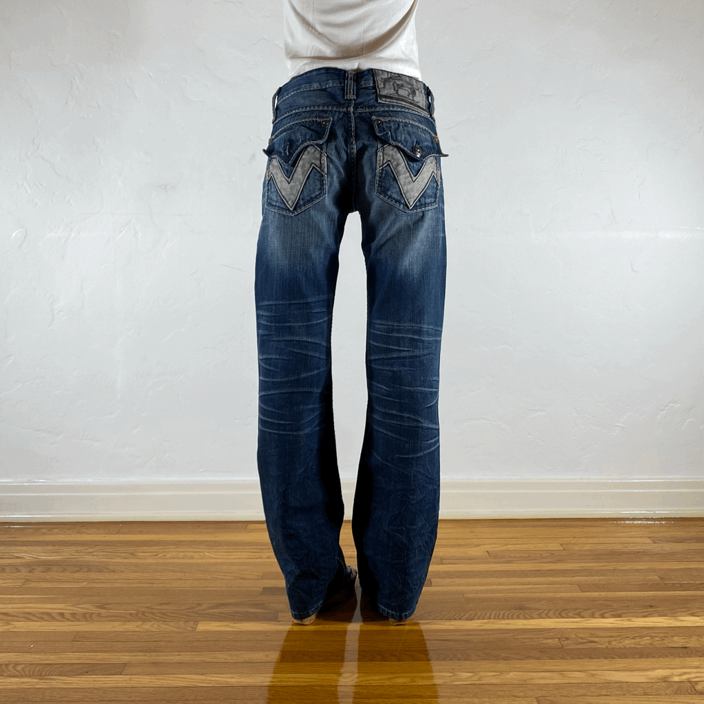 Vigoss Off Stitching Blue Jeans, M