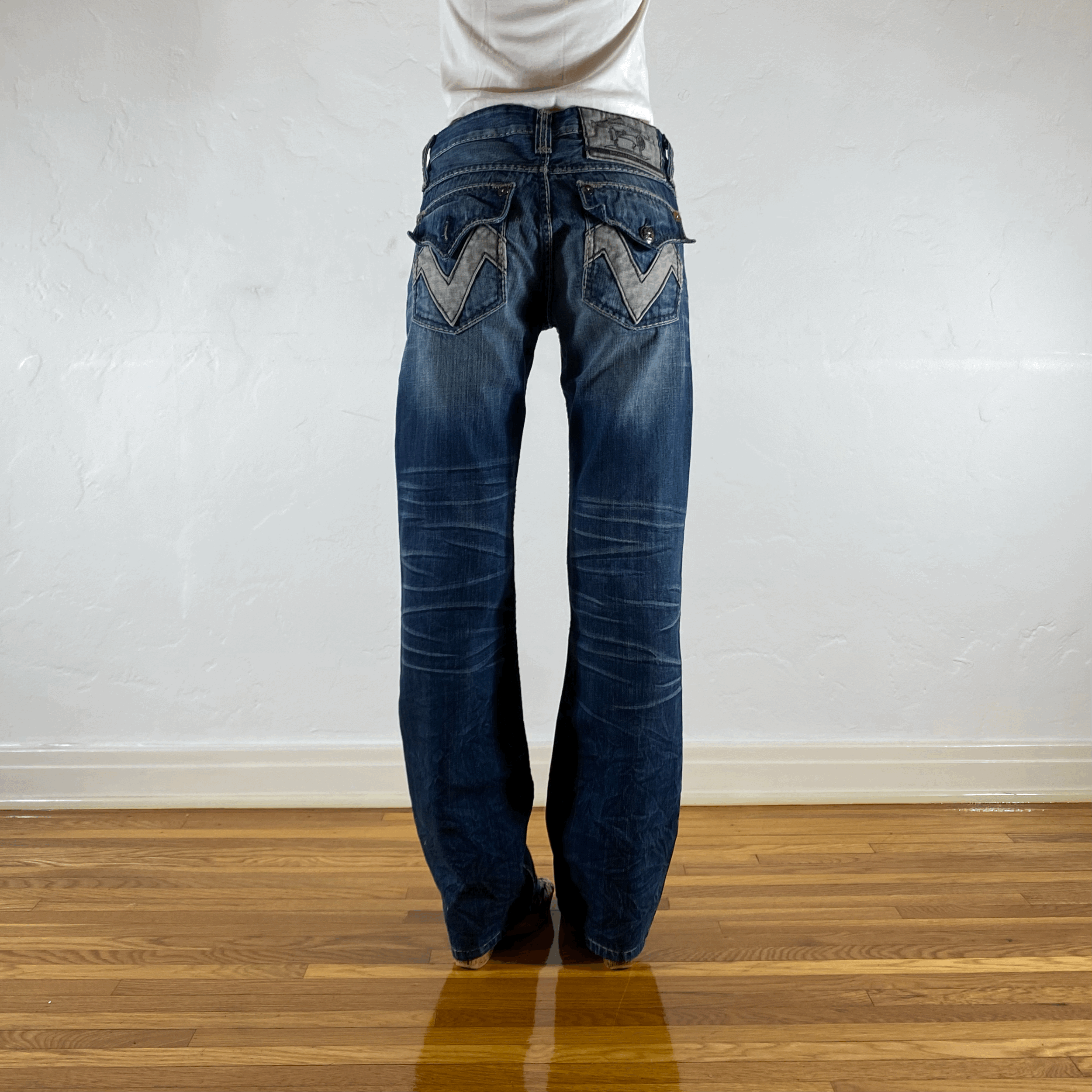 Vigoss Off Stitching Blue Jeans, M