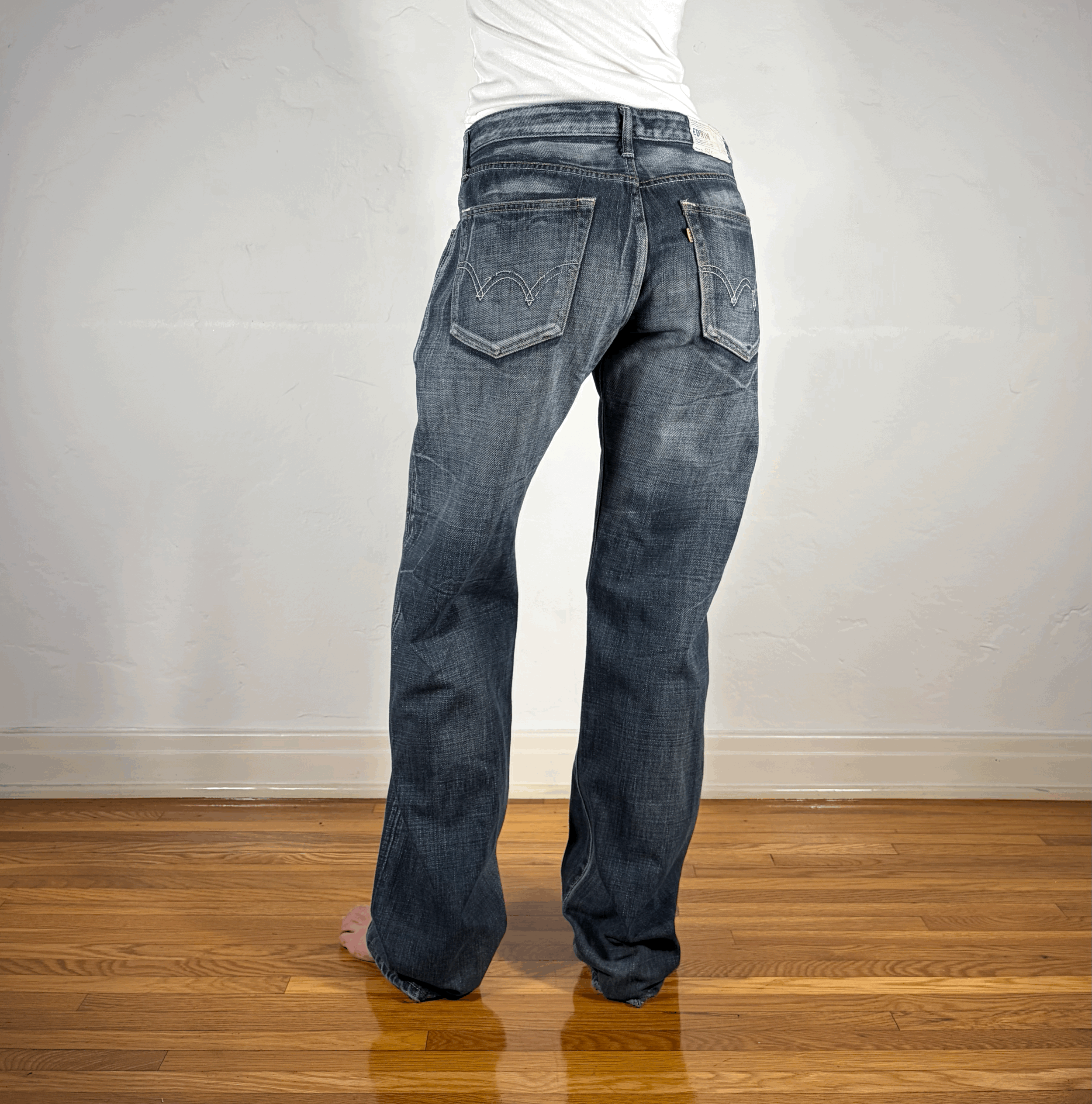 Soft Dark Gray/Black Baggy Jeans, L