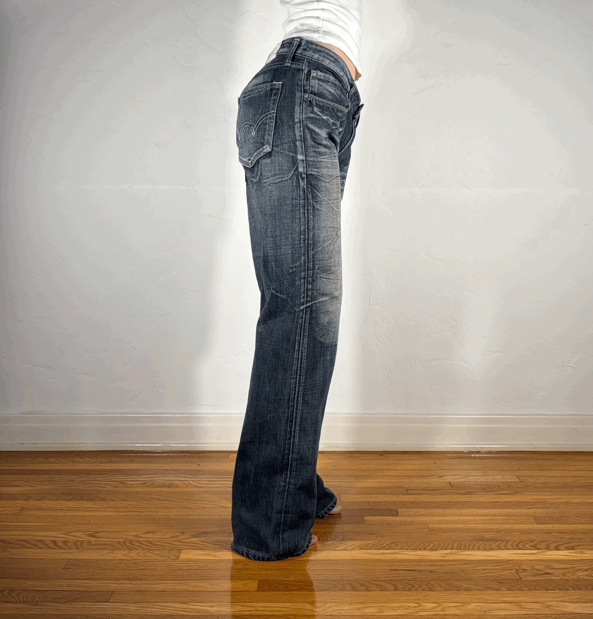 Soft Dark Gray/Black Baggy Jeans, L