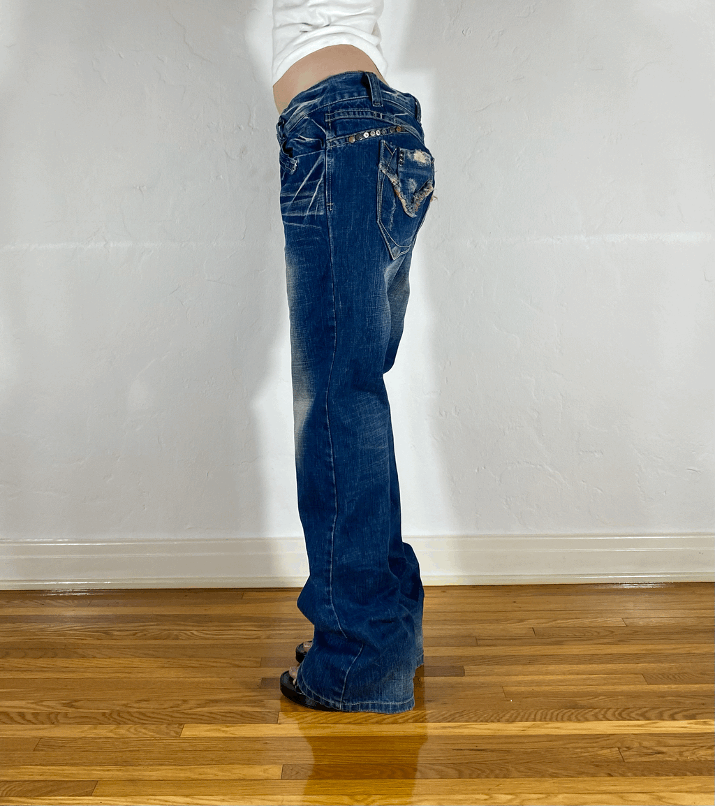 Studio RP Plaid Distressed Jeans, L/XL