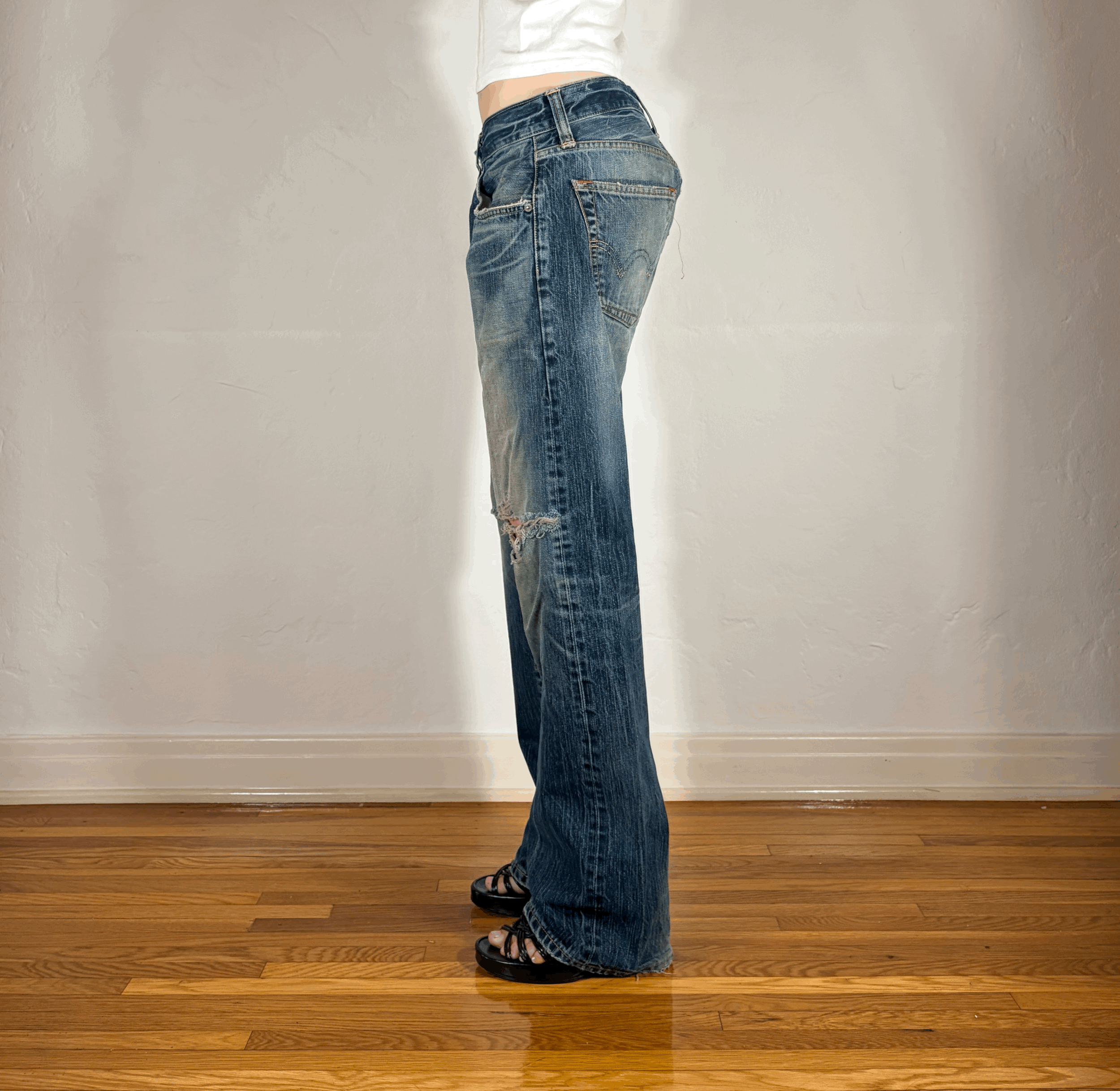Edwin Unique Blue Baggy Jeans, M