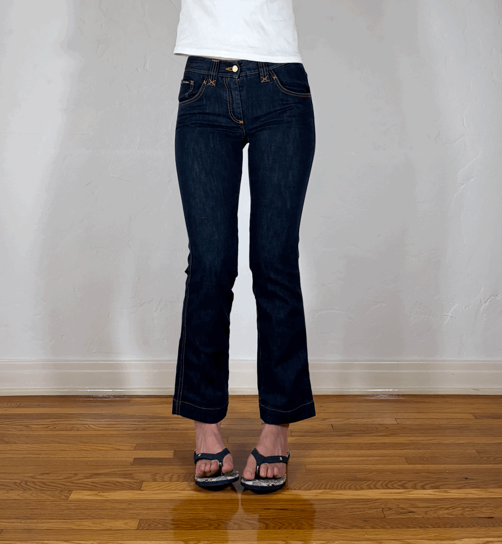 Dolce & Gabbana Dark Blue Stitched Jeans, XS