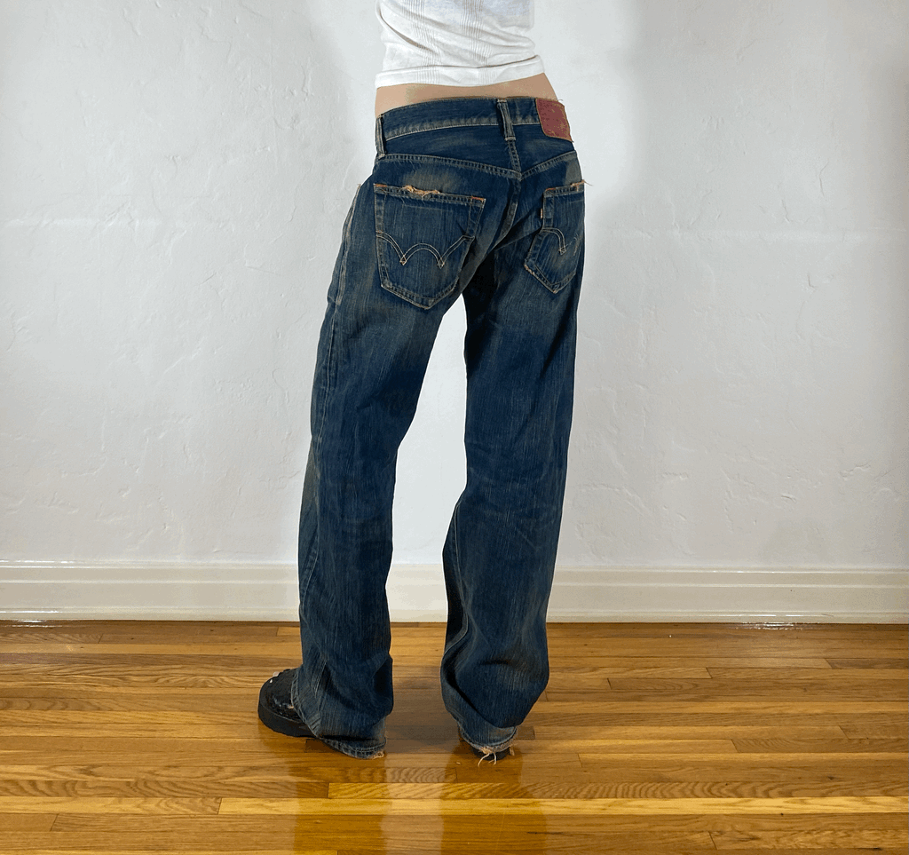 Edwin Unique Blue Baggy Jeans, M