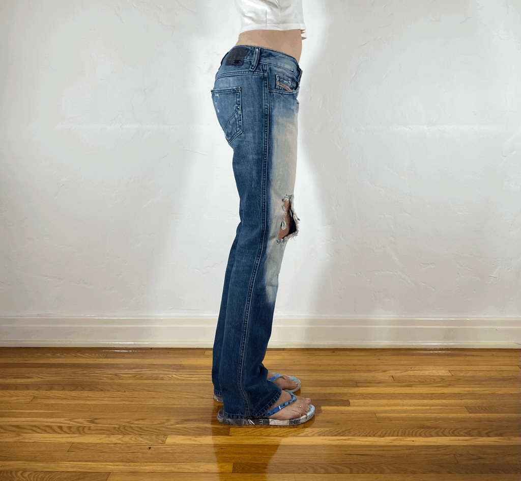 Diesel Low Rise Ombre Straight Jeans, XS/S