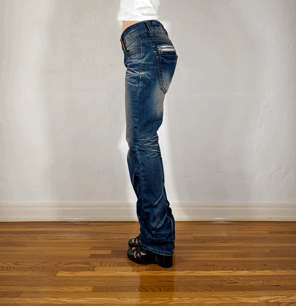 Lolita Brown Off Stitched Jeans, M